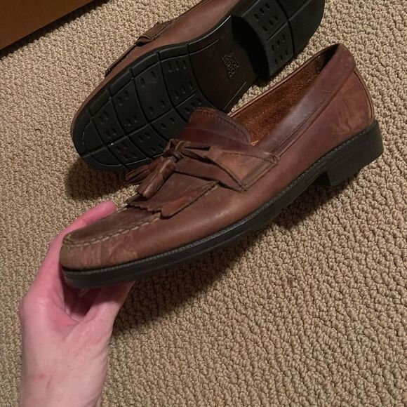 Bass flex men’s brown leather loafers - Picture 7 of 8